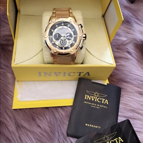 Invicta Other - INVICTA Bolt Quartz 51.5 MM Gold Case Black Dial